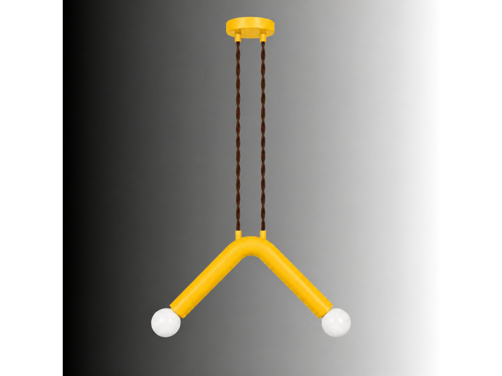 Metalen hanglamp "Balance" - 33 x 15 cm - Geel