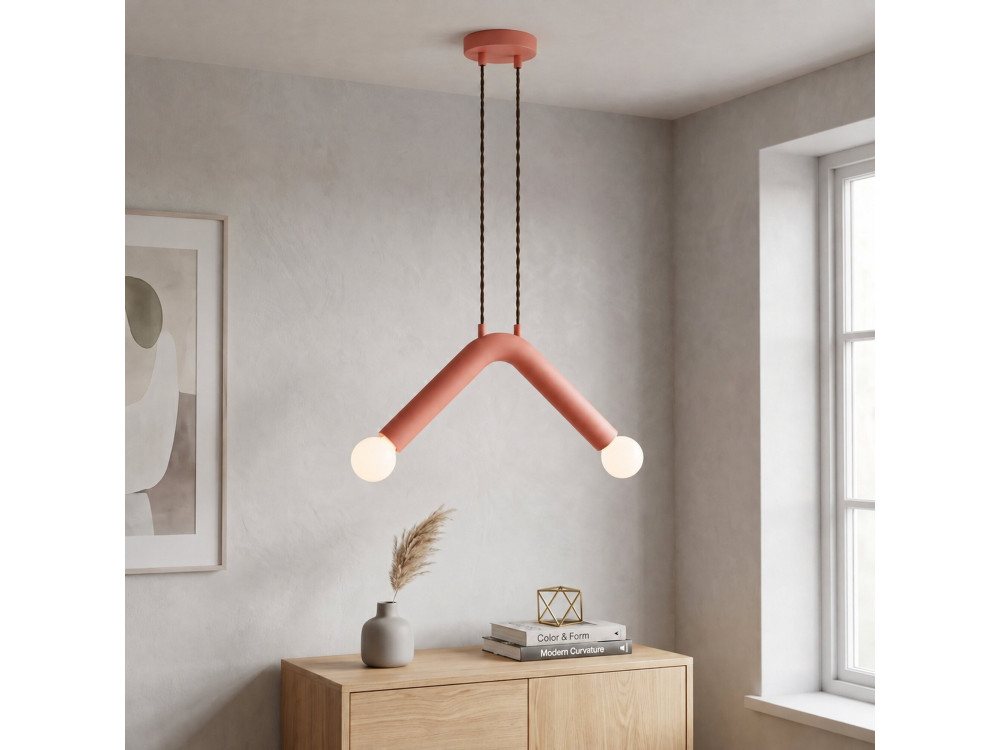 Metalen hanglamp "Balance" - 33 x 15 cm - Roze