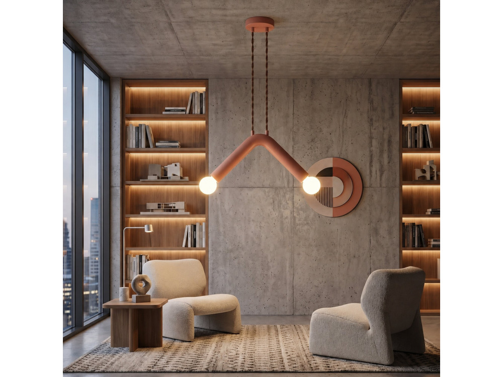 Metalen hanglamp "Balance" - 33 x 15 cm - Roze