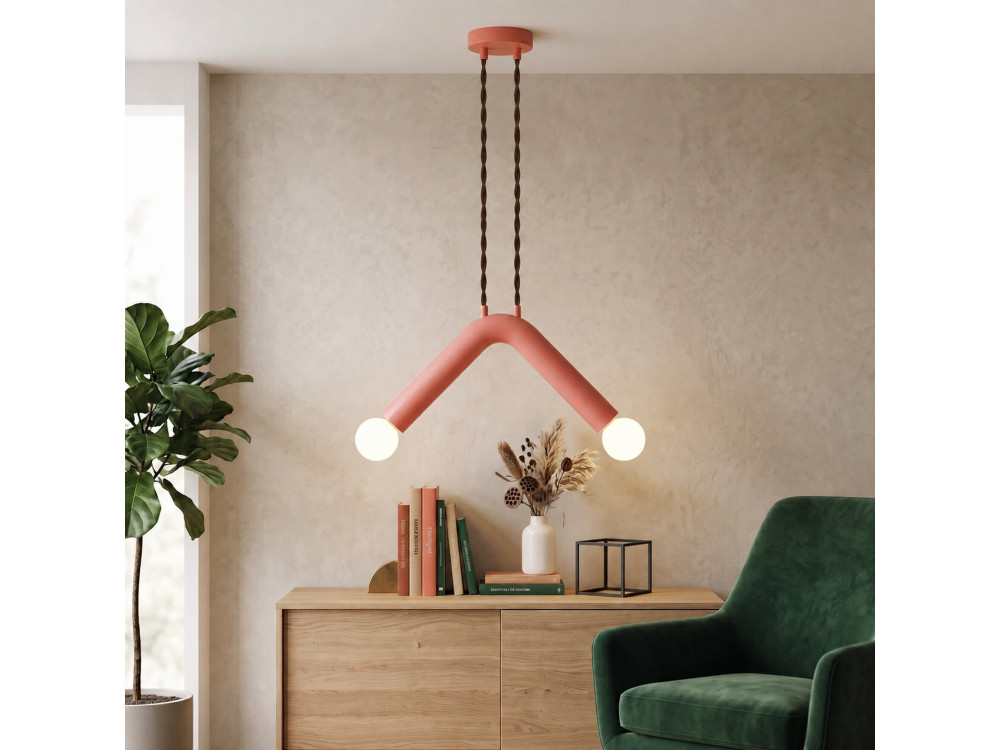 Metalen hanglamp "Balance" - 33 x 15 cm - Roze