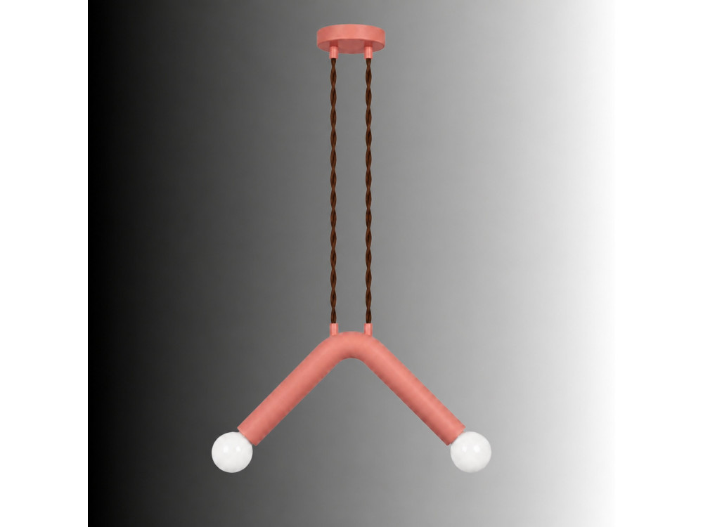 Metalen hanglamp "Balance" - 33 x 15 cm - Roze