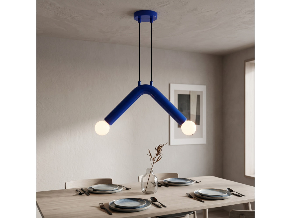 Metalen hanglamp "Balance" - 33 x 15 cm - Blauw
