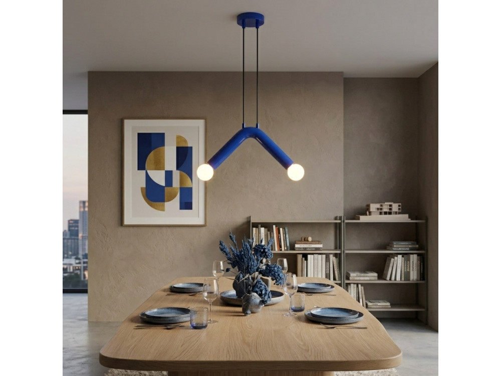 Metalen hanglamp "Balance" - 33 x 15 cm - Blauw