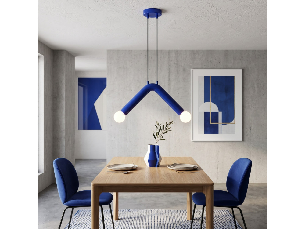 Metalen hanglamp "Balance" - 33 x 15 cm - Blauw