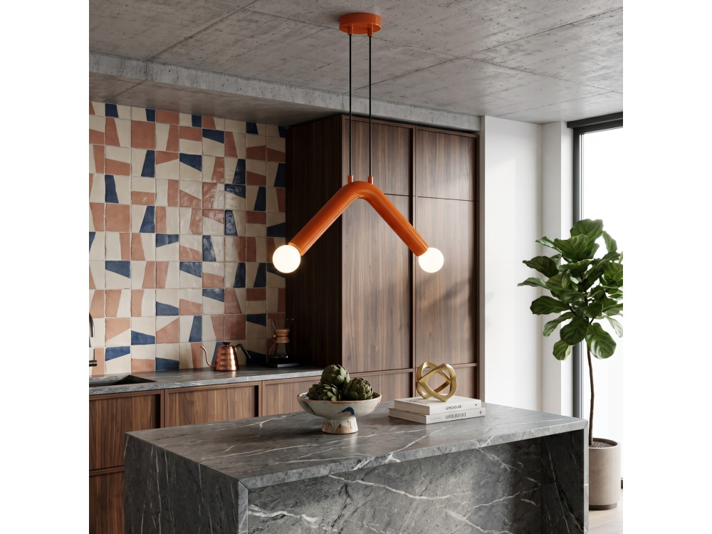 Metalen hanglamp "Balance" - 33 x 15 cm - Oranje