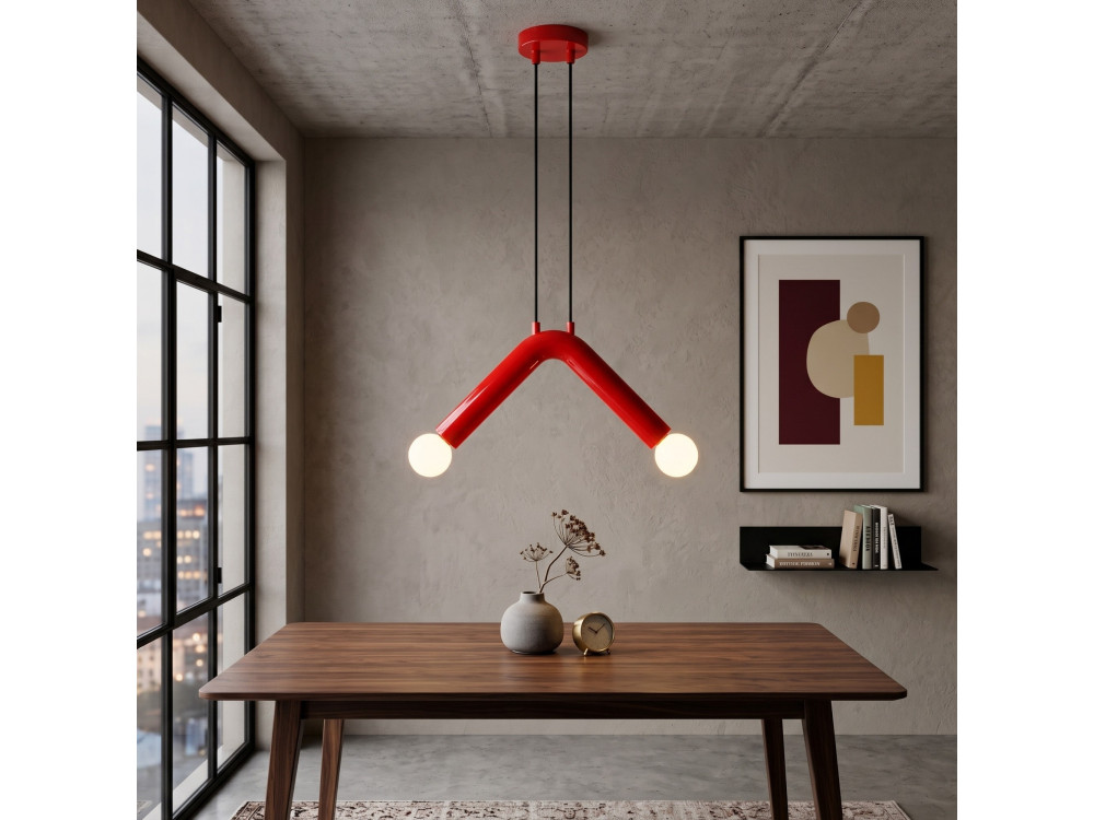 Metalen hanglamp "Balance" - 33 x 15 cm - Rood
