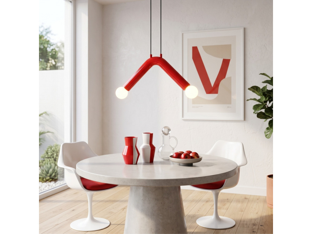 Metalen hanglamp "Balance" - 33 x 15 cm - Rood