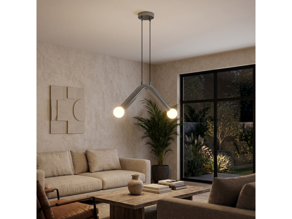 Metalen hanglamp "Balance" - 33 x 15 cm - Grijs