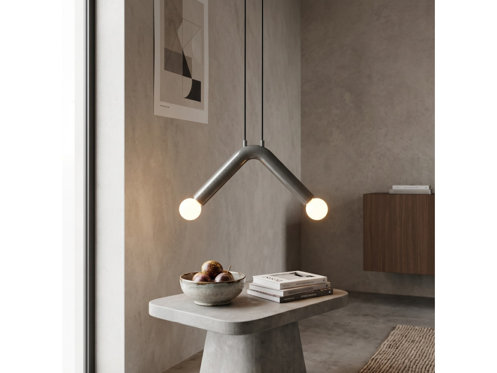 Metalen hanglamp "Balance" - 33 x 15 cm - Grijs