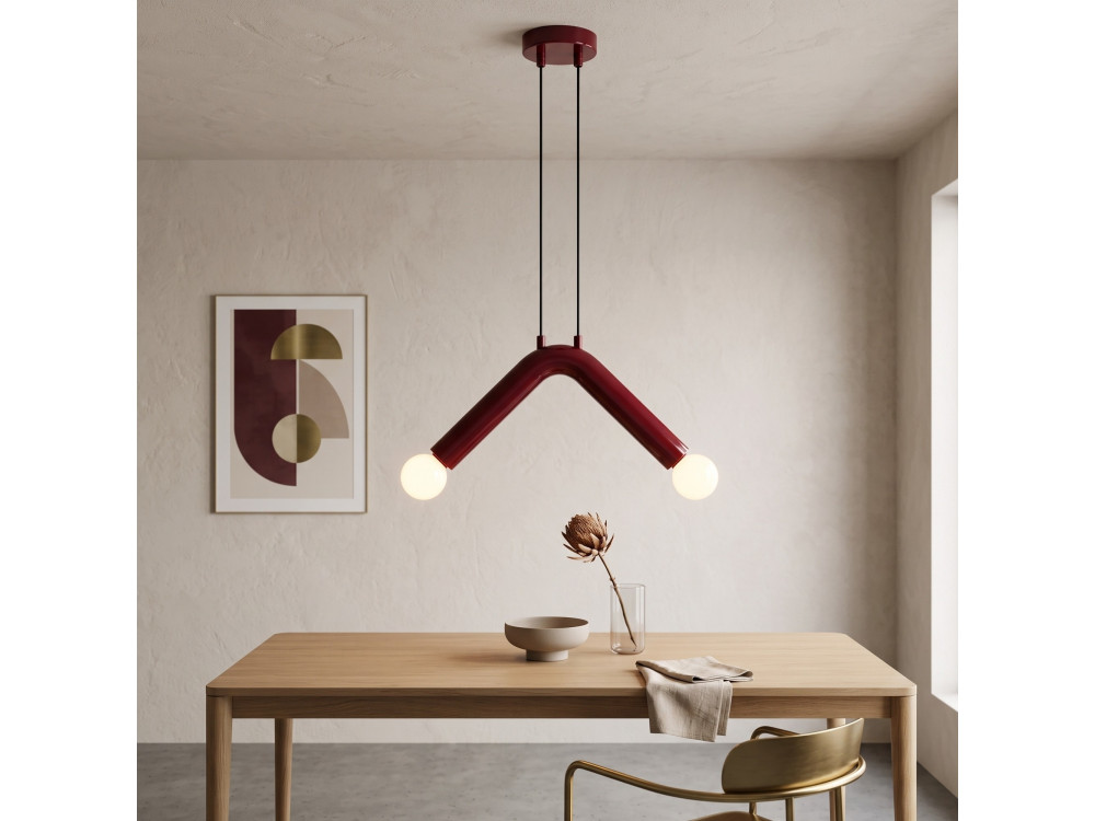 Metalen hanglamp "Balance" - 33 x 15 cm - Rood