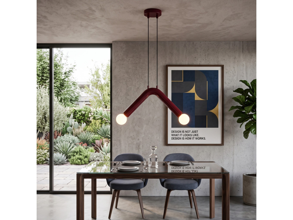 Metalen hanglamp "Balance" - 33 x 15 cm - Rood