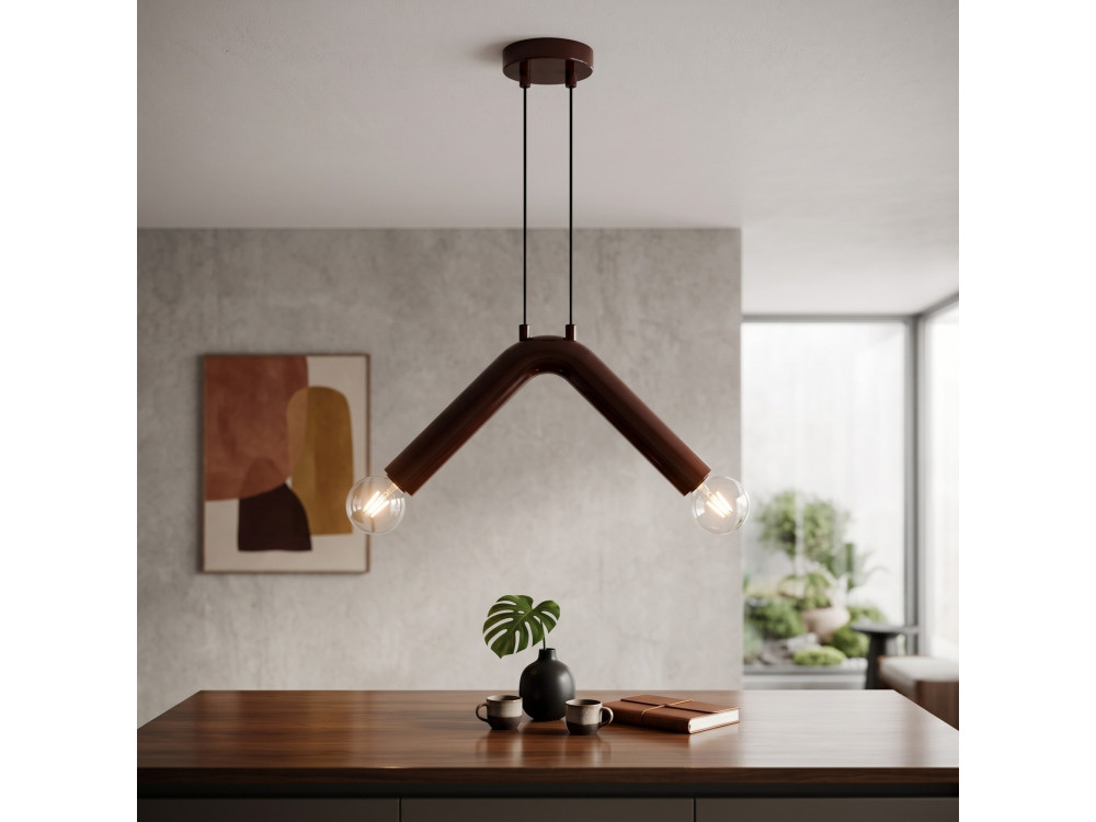 Metalen hanglamp "Balance" - 33 x 15 cm - Bruin