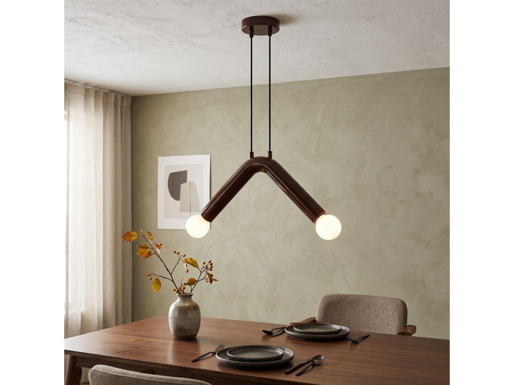 Metalen hanglamp "Balance" - 33 x 15 cm - Bruin