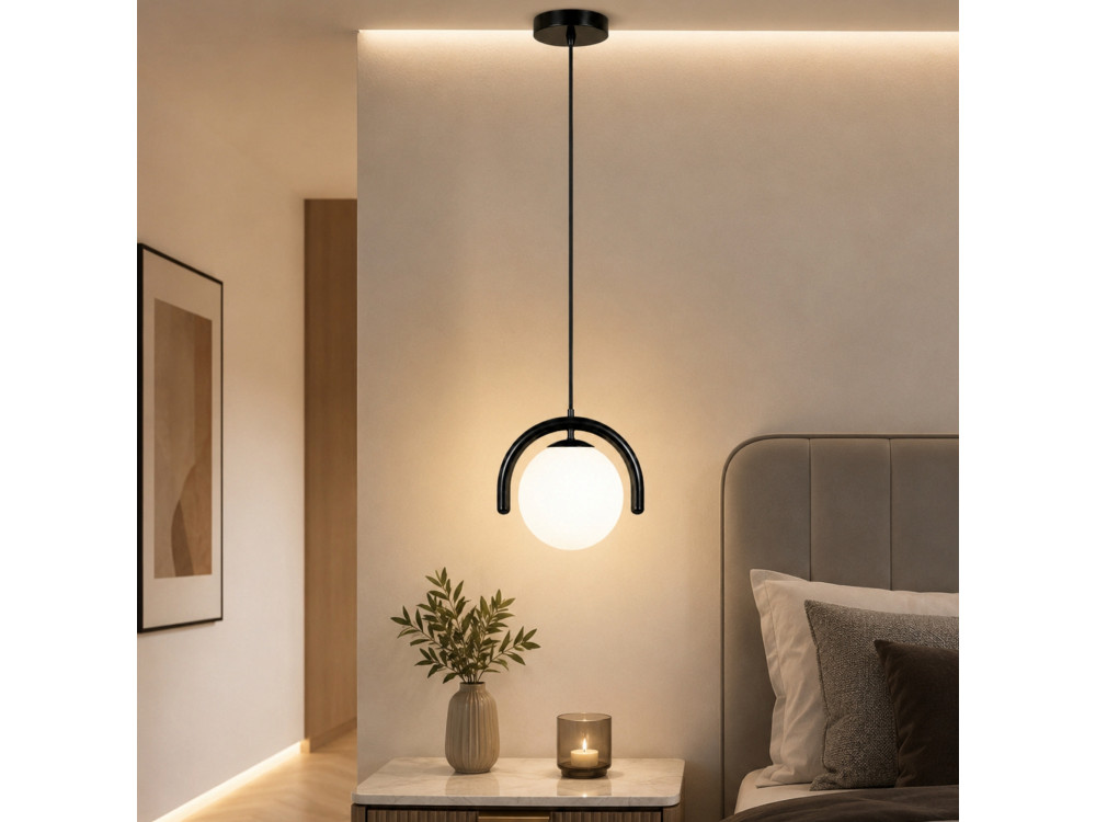 Metalen hanglamp "GEDIK-20441" - 20 x 20 cm - Zwart