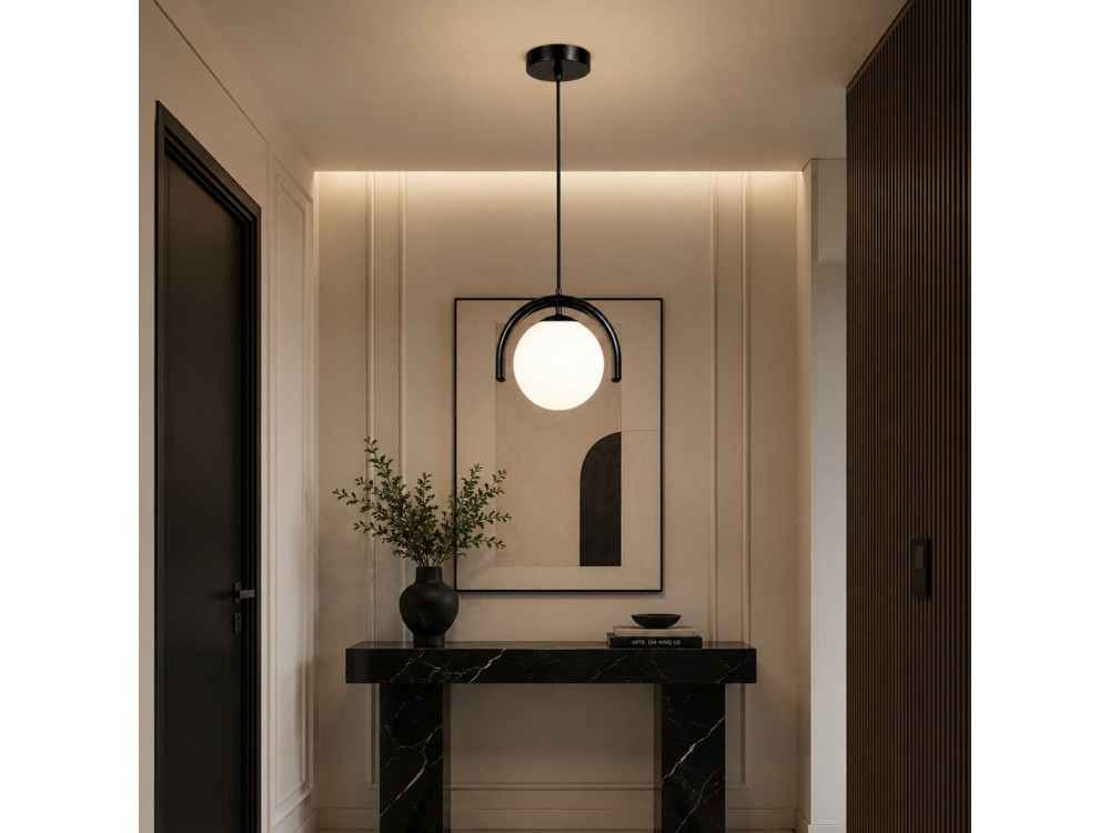 Metalen hanglamp "GEDIK-20441" - 20 x 20 cm - Zwart