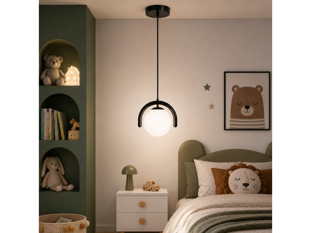 Metalen hanglamp "GEDIK-20441" - 20 x 20 cm - Zwart