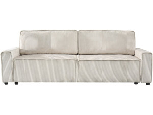 Bank 3 zits slaapbank meubel opbergruimte ribfluweel velours "Montaigne" - Beige - lichtbruin