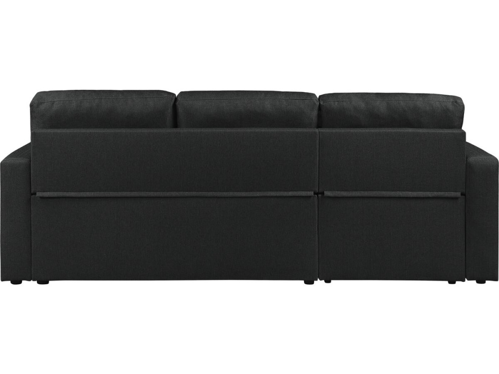 Hoekbank met slaapfunctie/omkeerbaar in 'bubble'-stijl "Alain" - 3-zits - Zwart
