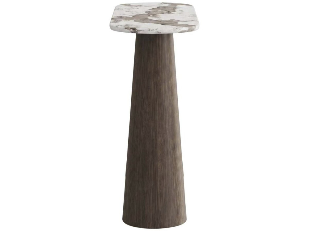 Houten consoletafel met keramisch blad "Zora" - 140 x 40 x 80 cm - Bruin