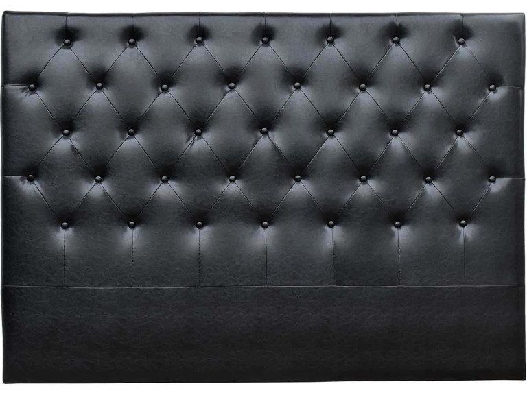 Gecapitonneerd hoofdeinde “Déco” - 149 cm - Zwart - PVC