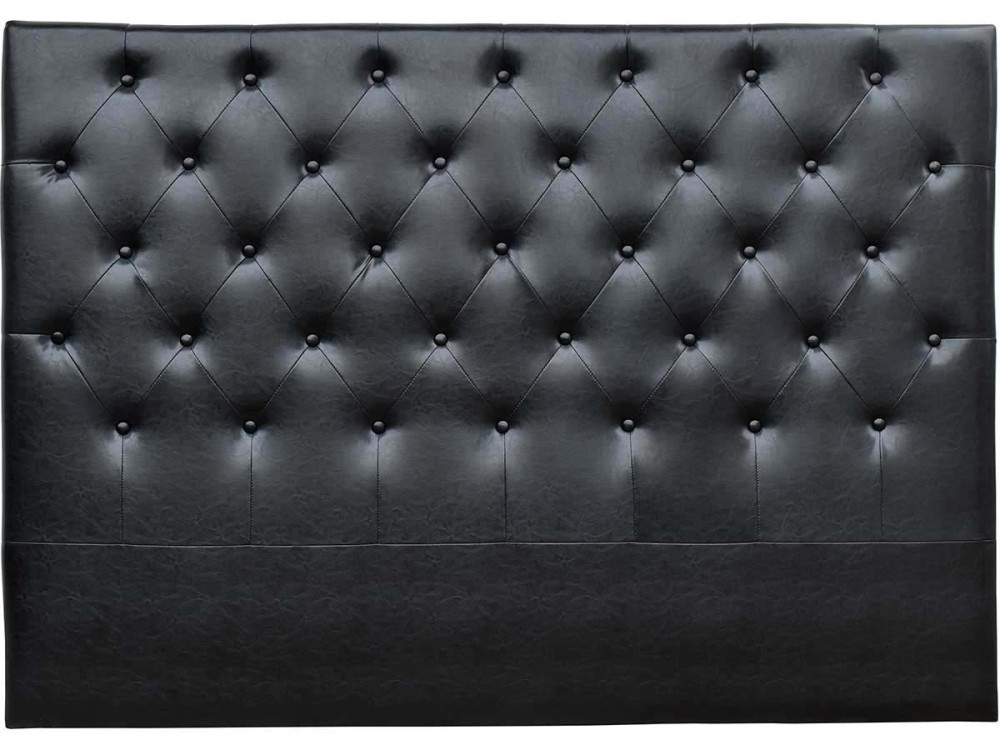 Gecapitonneerd hoofdeinde “Déco” - 149 cm - Zwart - PVC