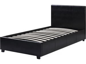 Eenpersoonsbed met opbergruimte bed "Carla" - 90 x 190 cm - Zwart