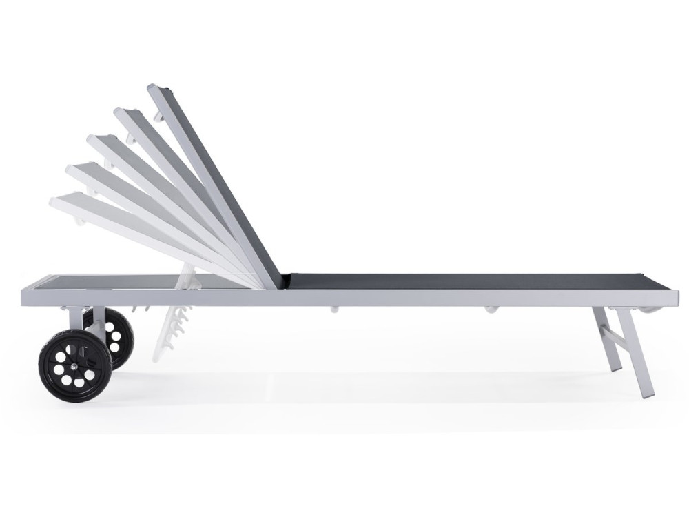 Ligbed tuin ligstoel verstelbaar aluminium textiel "Bella" - Phoenix - Grijs - Set 2 stuks