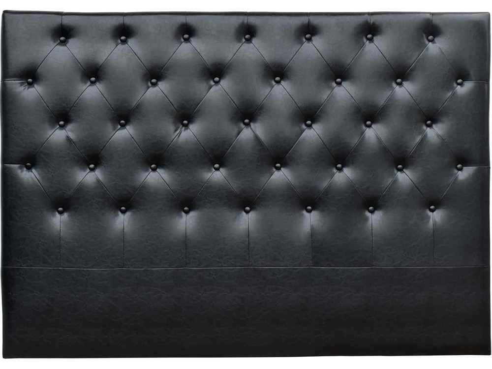 Hoofdbord bed gecapitonneerd "Déco" - 169 cm - Zwart - PVC