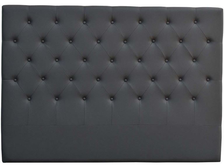 Hoofdbord bed gecapitonneerd "Déco" - 169 cm - Grijs Donkergrijs - PVC