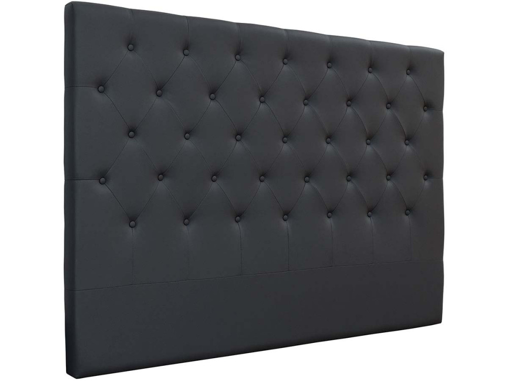 Hoofdbord bed gecapitonneerd "Déco" - 169 cm - Grijs Donkergrijs - PVC
