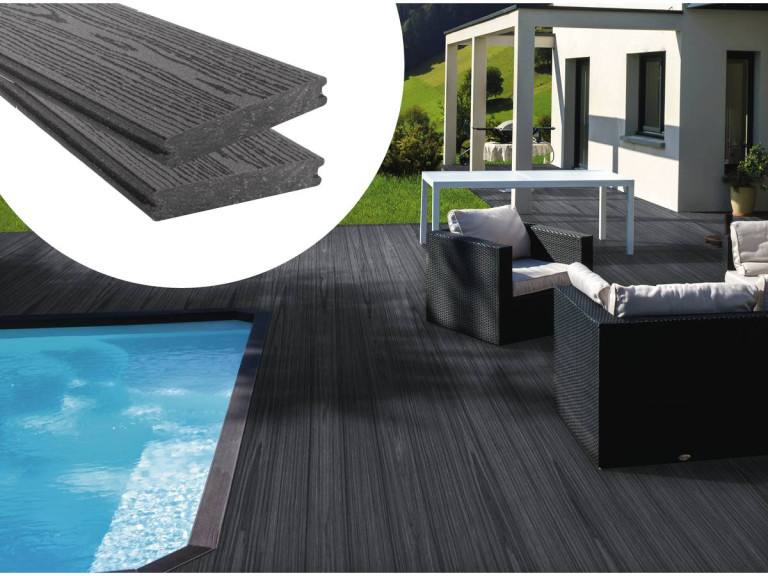 Vlonderplanken composiet set 3 stuks co-extrusie - Lengte: 2,4 m - 1 m2 Grijs