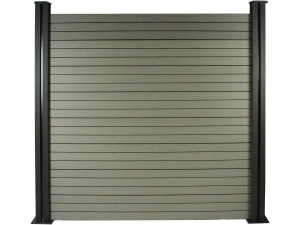 Schutting set composiet 8 x 1,6 m - Gratis bevestigingsset - Grijs