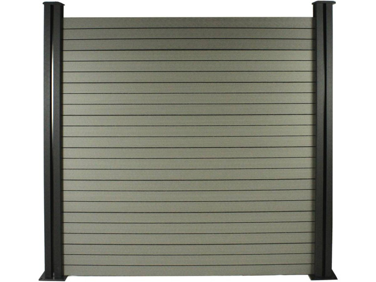 Schutting set composiet 8 x 1,6 m - Gratis bevestigingsset - Grijs