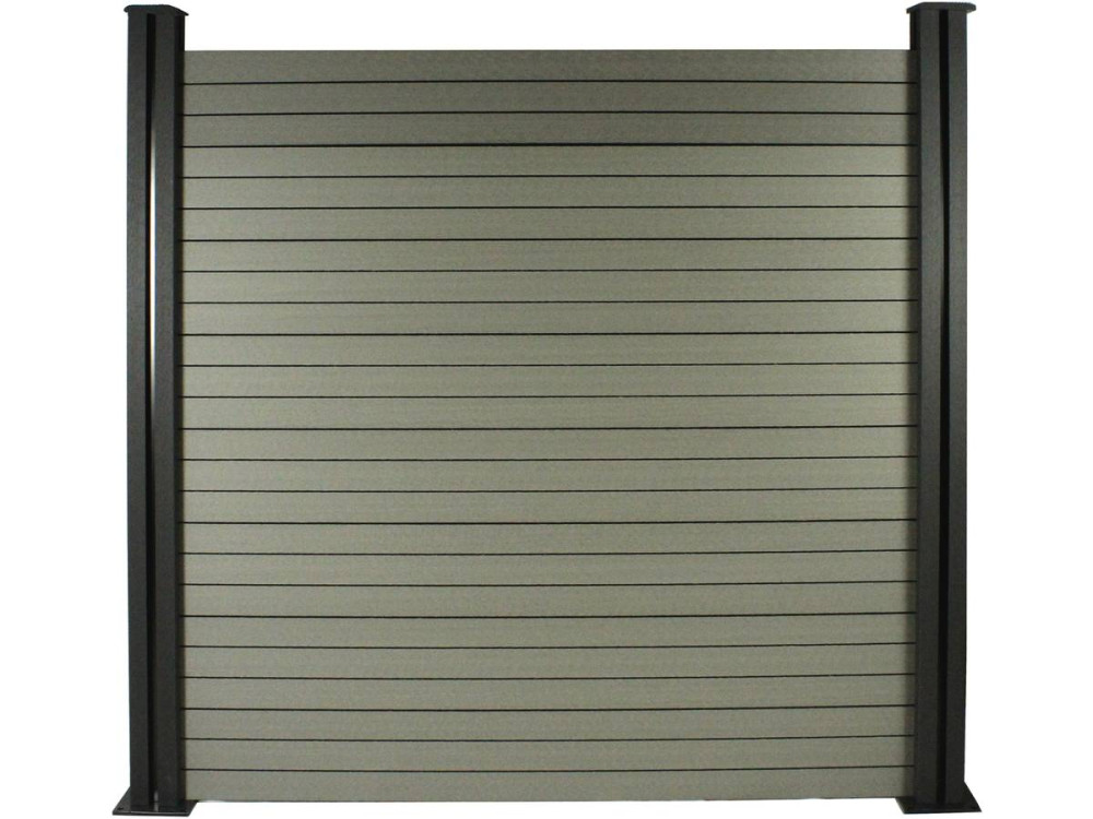 Schutting set composiet 8 x 1,6 m - Gratis bevestigingsset - Grijs
