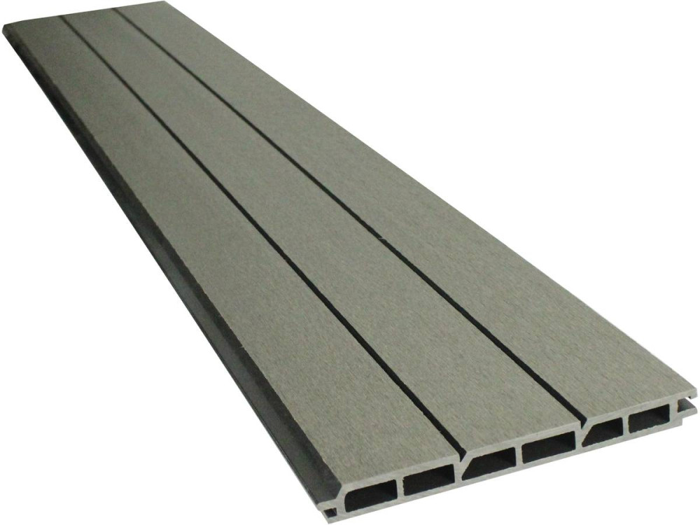 Schutting set composiet 8 x 1,6 m - Gratis bevestigingsset - Grijs