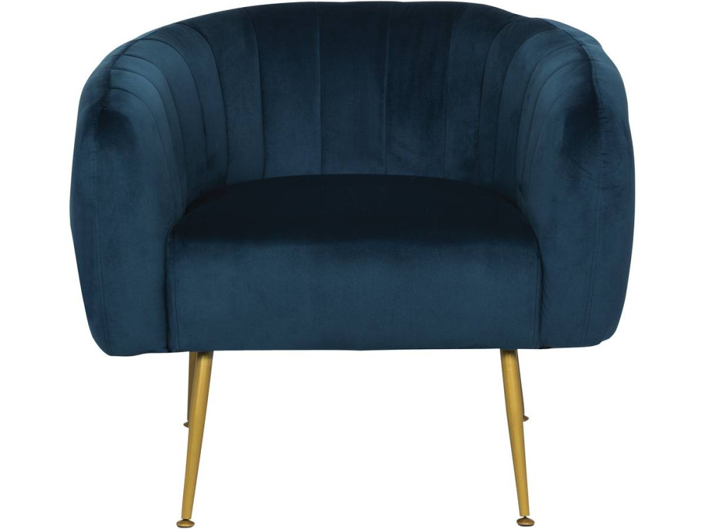 Stoel fauteuil velours fluweel "Diana" - 1 zits - Blauw