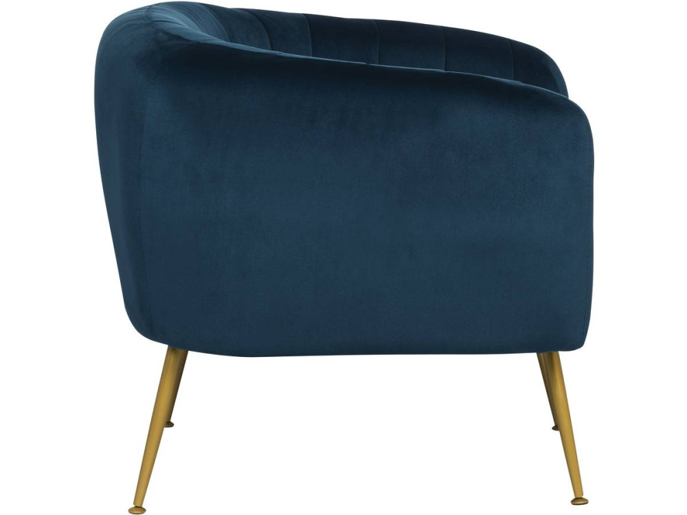 Stoel fauteuil velours fluweel "Diana" - 1 zits - Blauw