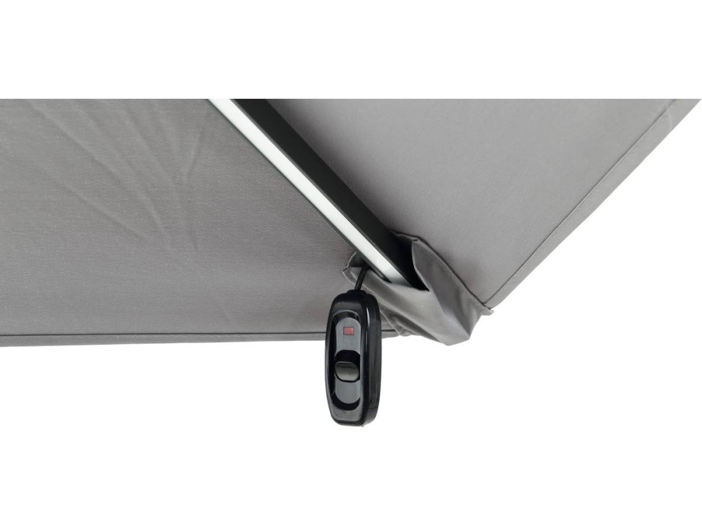 Parasol vrijhangend tuin zweefparasol led "Sun 4 Luxe" - 3 x 4 m - Grijs