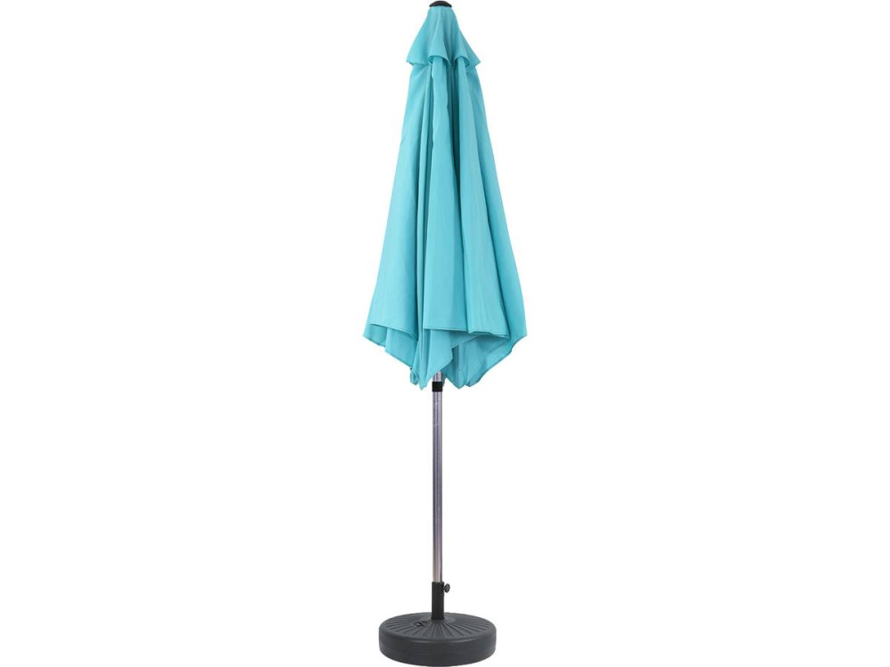 Parasol tuin tuinparasol recht aluminium "Sol" - Rond - Ø 3m - Blauw - Met parasolvoet voor parasoltegels