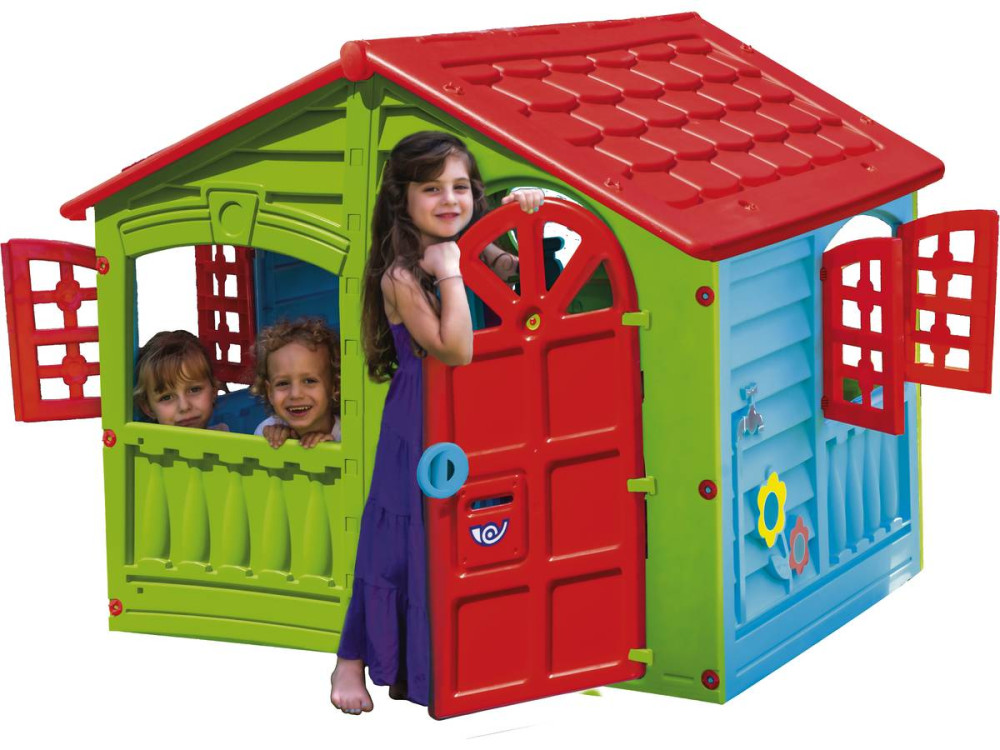 Speelhuisje binnen of buitenspeelgoed plastic  "FUN" - 140 x 111 x 115 cm
