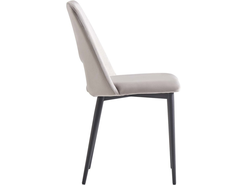 Eetkamerstoelen set 2 stuks stoelen velours fluweel "Fedora" - Grijs lichtgrijs