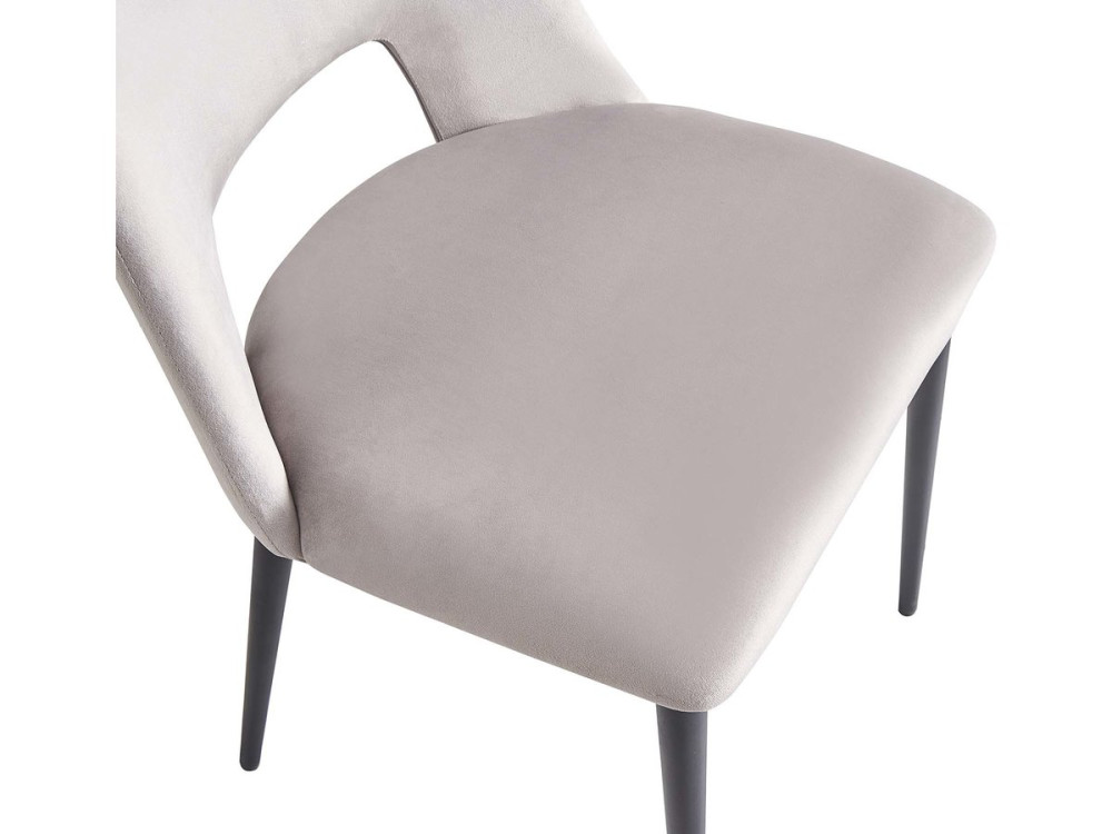 Eetkamerstoelen set 2 stuks stoelen velours fluweel "Fedora" - Grijs lichtgrijs