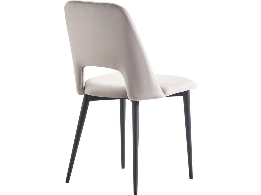 Eetkamerstoelen set 2 stuks stoelen velours fluweel "Fedora" - Grijs lichtgrijs