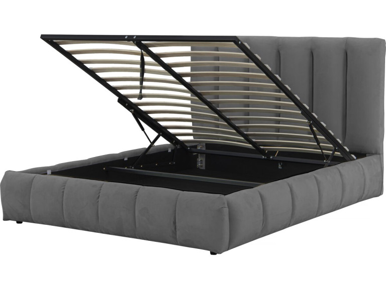 Tweepersoonsbed met opbergruimte bed 140 x 190 cm "Annie" - Grijs