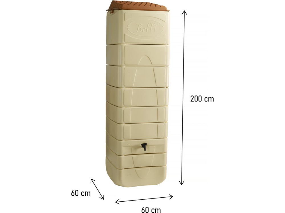 Regenton waterreservoir water opslag "Pateya" - 650 liter - Beige - lichtbruin