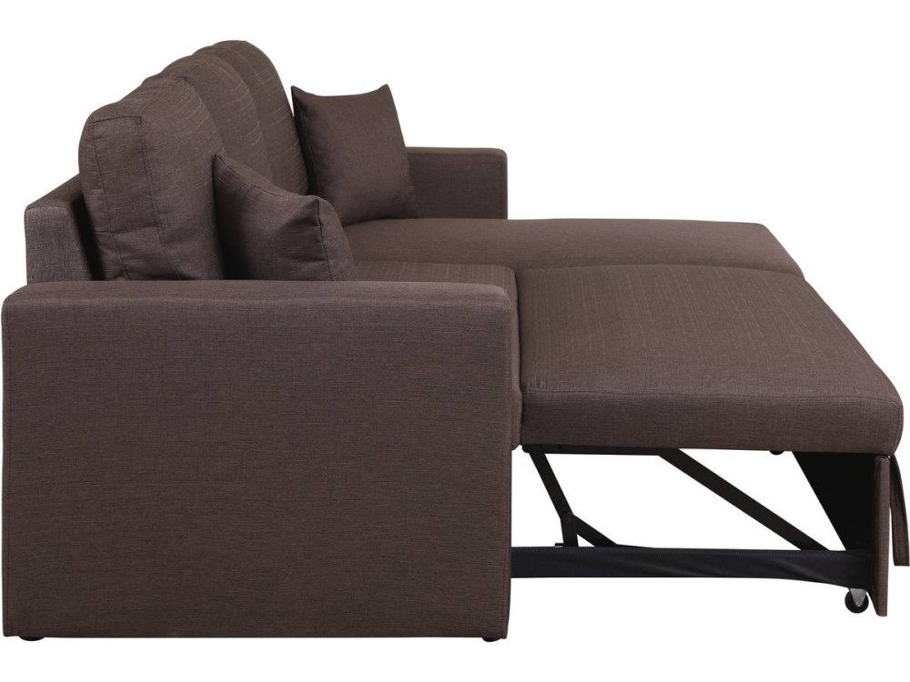 Canapé d'angle convertible/ réversible avec coffre "Alain" - 3 places - Marron