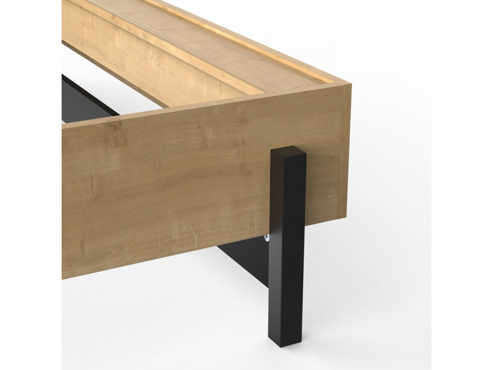 "Craft" Uitschuifbaar Tweepersoonsbed - Hout - 140 x 190/200 cm - Bruin