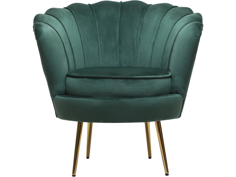 Stoel fauteuil velours fluweel "Floria" - 75 x 68 x 77,5 cm - Groen