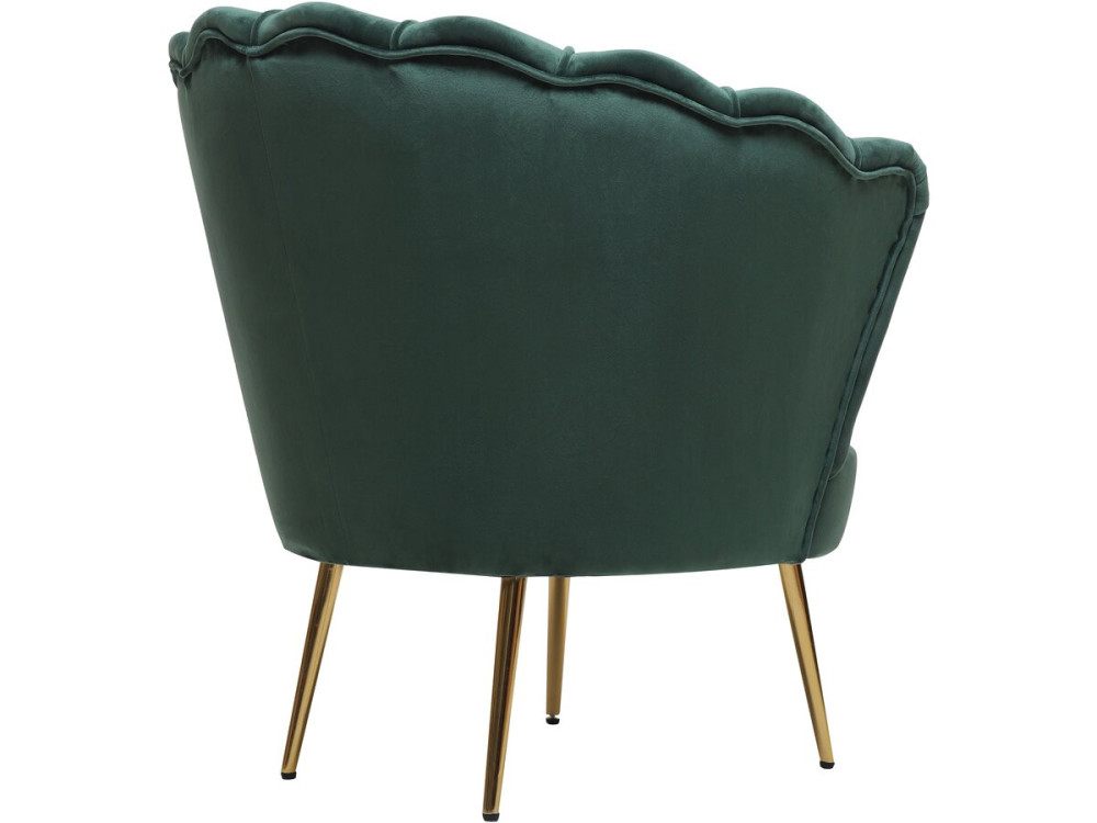 Stoel fauteuil velours fluweel "Floria" - 75 x 68 x 77,5 cm - Groen