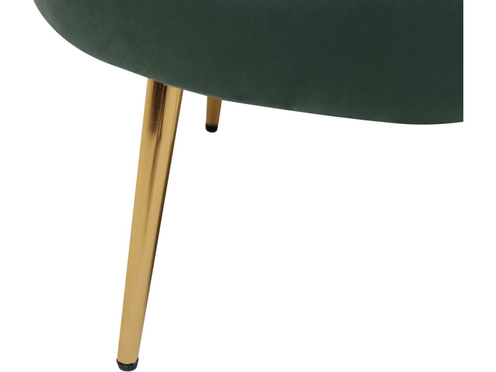 Stoel fauteuil velours fluweel "Floria" - 75 x 68 x 77,5 cm - Groen
